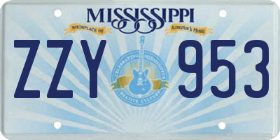 MS license plate ZZY953