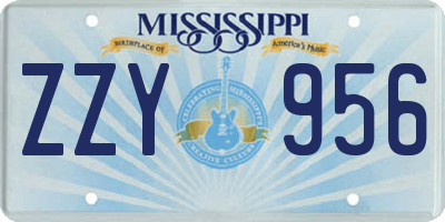 MS license plate ZZY956