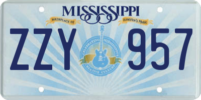 MS license plate ZZY957