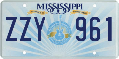 MS license plate ZZY961