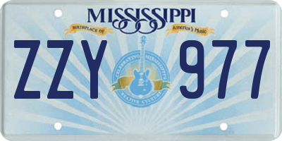 MS license plate ZZY977