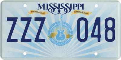 MS license plate ZZZ048