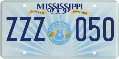 MS license plate ZZZ050