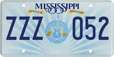 MS license plate ZZZ052