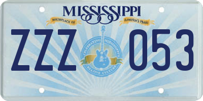 MS license plate ZZZ053