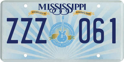 MS license plate ZZZ061