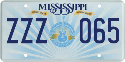 MS license plate ZZZ065