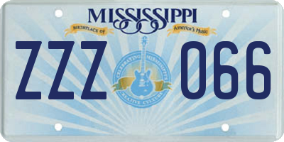MS license plate ZZZ066