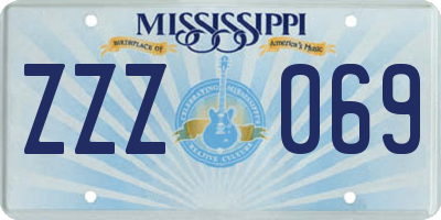 MS license plate ZZZ069