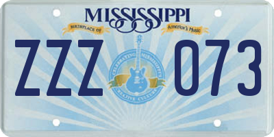 MS license plate ZZZ073