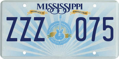 MS license plate ZZZ075