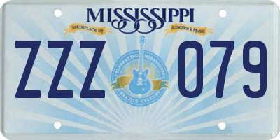 MS license plate ZZZ079
