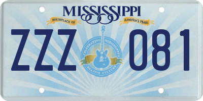 MS license plate ZZZ081