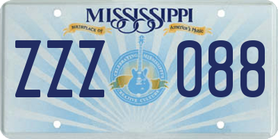 MS license plate ZZZ088