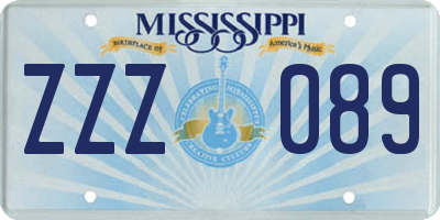 MS license plate ZZZ089