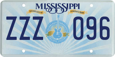 MS license plate ZZZ096