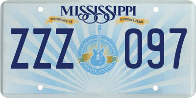 MS license plate ZZZ097