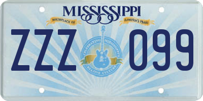 MS license plate ZZZ099