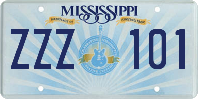 MS license plate ZZZ101