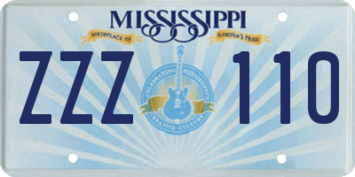 MS license plate ZZZ110