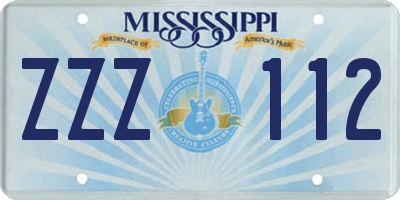 MS license plate ZZZ112