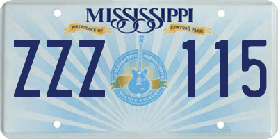 MS license plate ZZZ115