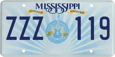 MS license plate ZZZ119