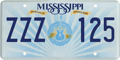 MS license plate ZZZ125