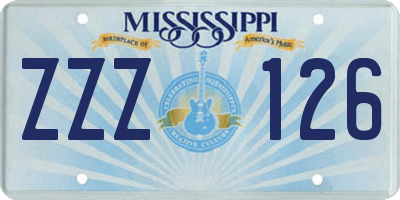 MS license plate ZZZ126