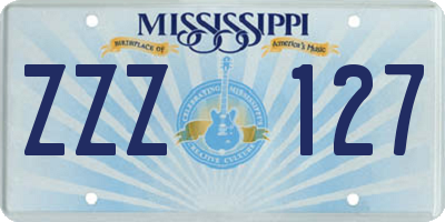 MS license plate ZZZ127