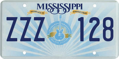 MS license plate ZZZ128