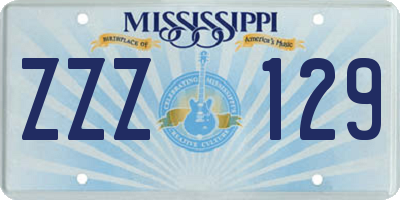 MS license plate ZZZ129