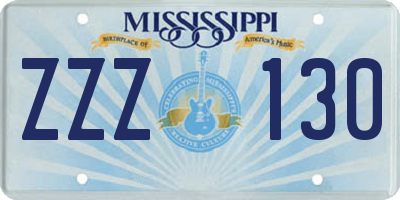 MS license plate ZZZ130