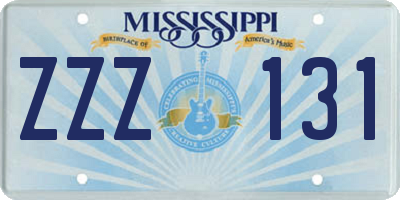 MS license plate ZZZ131