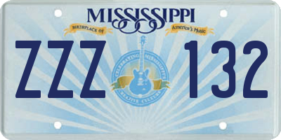 MS license plate ZZZ132