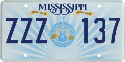 MS license plate ZZZ137