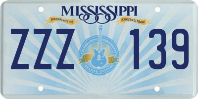 MS license plate ZZZ139