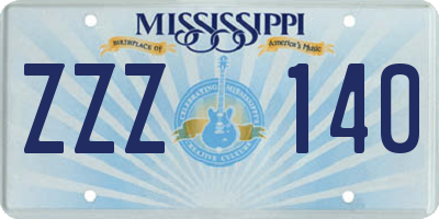 MS license plate ZZZ140