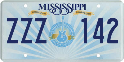 MS license plate ZZZ142