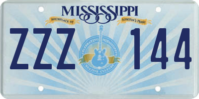 MS license plate ZZZ144