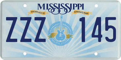 MS license plate ZZZ145