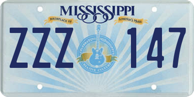 MS license plate ZZZ147