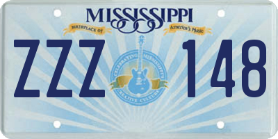 MS license plate ZZZ148