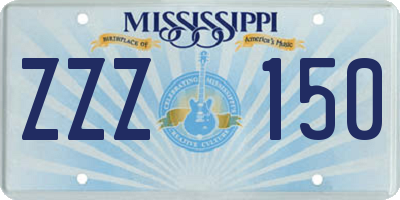 MS license plate ZZZ150