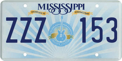 MS license plate ZZZ153