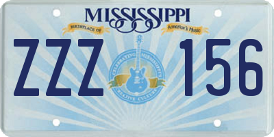 MS license plate ZZZ156