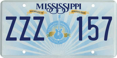 MS license plate ZZZ157