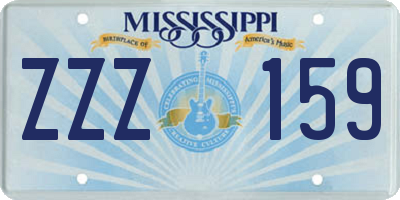 MS license plate ZZZ159