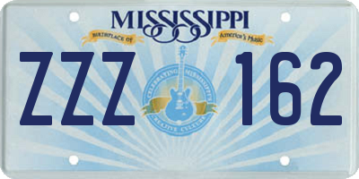 MS license plate ZZZ162