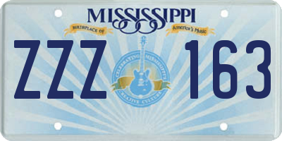 MS license plate ZZZ163